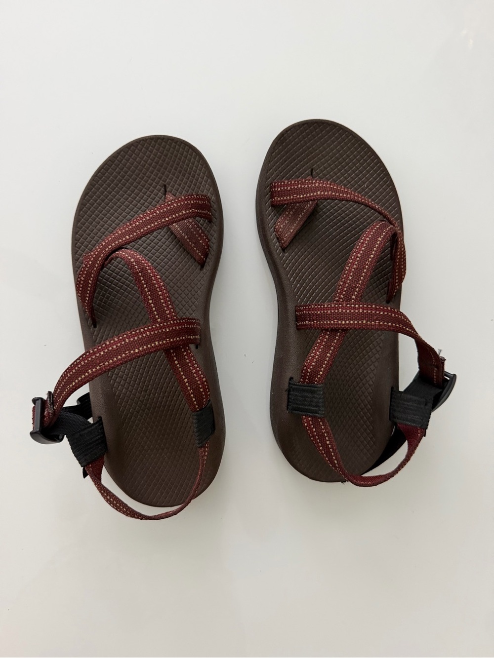 Chaco Z/1 Classic Sport Sandals Brown Red Webbing Men’s Size 10 Hiking Like New
